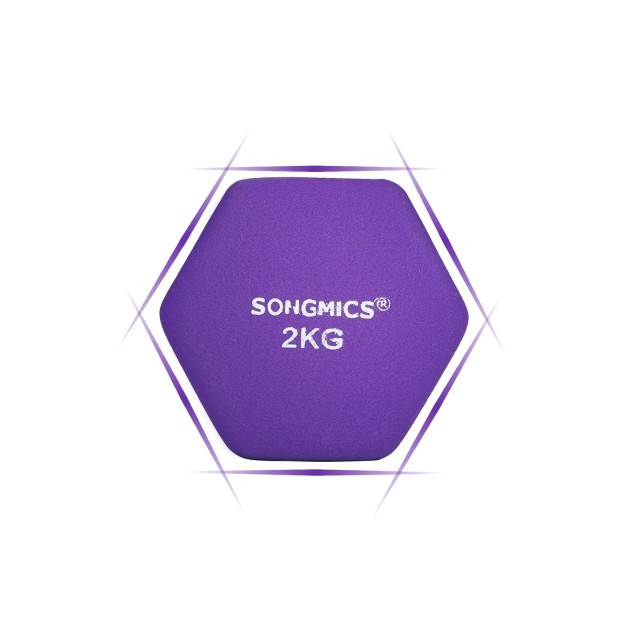 SONGMICS Σετ 2τμχ Αλτήρες από Νεοπρένιο 2x2kg Μωβ SYL64PL 