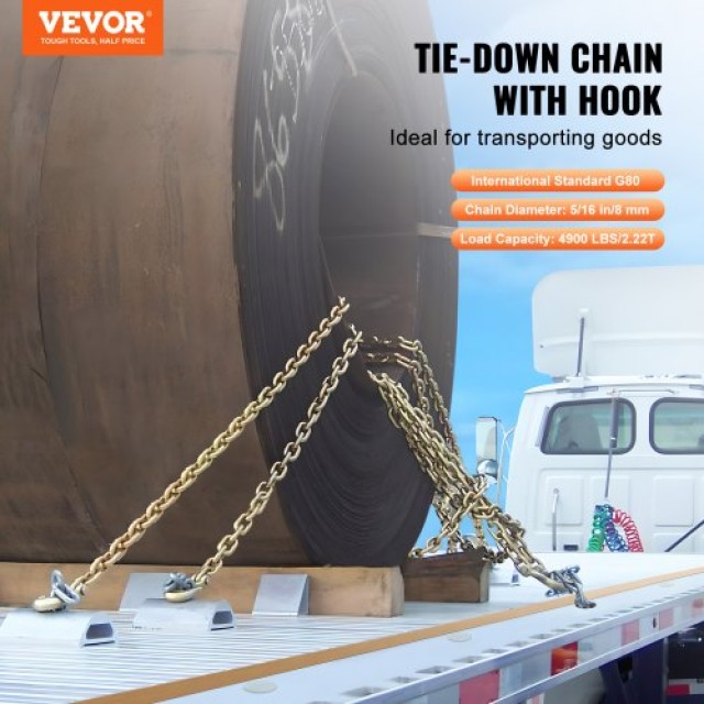 Αλυσίδα Δέσης VEVOR G80 με Γάντζους 5/16 x 14.2 4900 lbs  ZGTLSGMGDX1JBPJAVV0