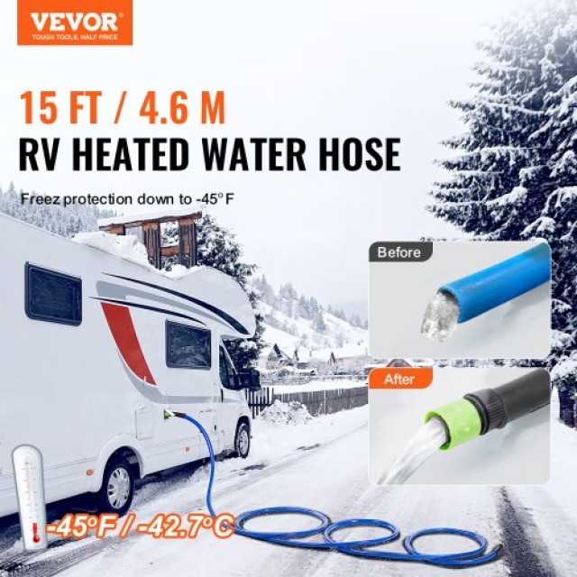 VEVOR 15ft Θερμαινόμενος Σωλήνας Νερού για RV -45℉ Αντιψυκτικός Πόσιμος Σωλήνας  GHKJRSG15YC0PZXBDV2