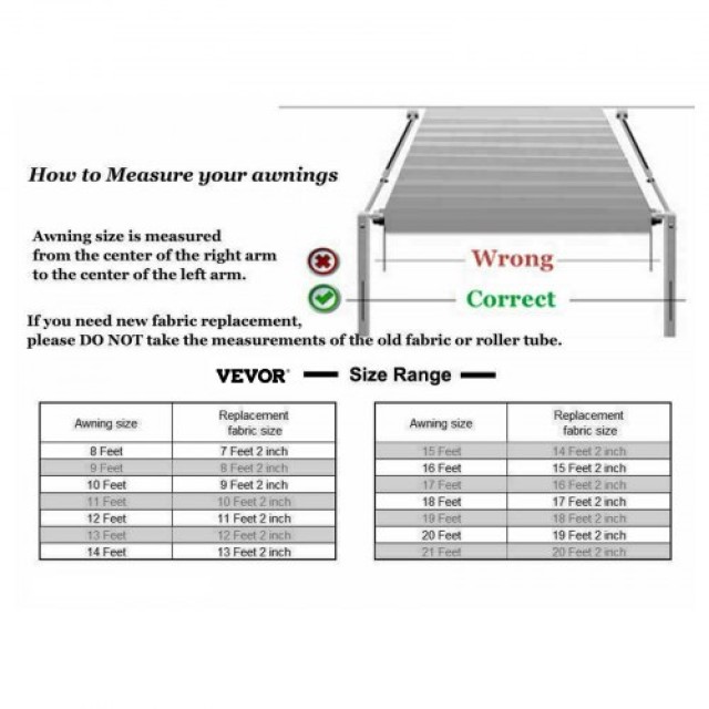 VEVOR Υφασμάτινη Τέντα RV 15 ft Γκρι Ντεγκραντέ 433 x 240 cm Γκρι Z...