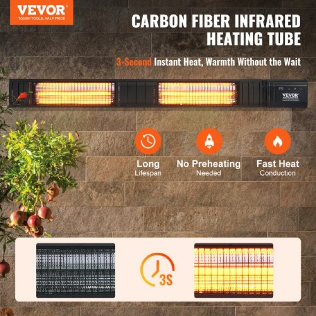 VEVOR Θερμαντικό Υπέρυθρων 3000W με Τηλεχειριστήριο  HWXJRQ3KWTXB9ND3HV2