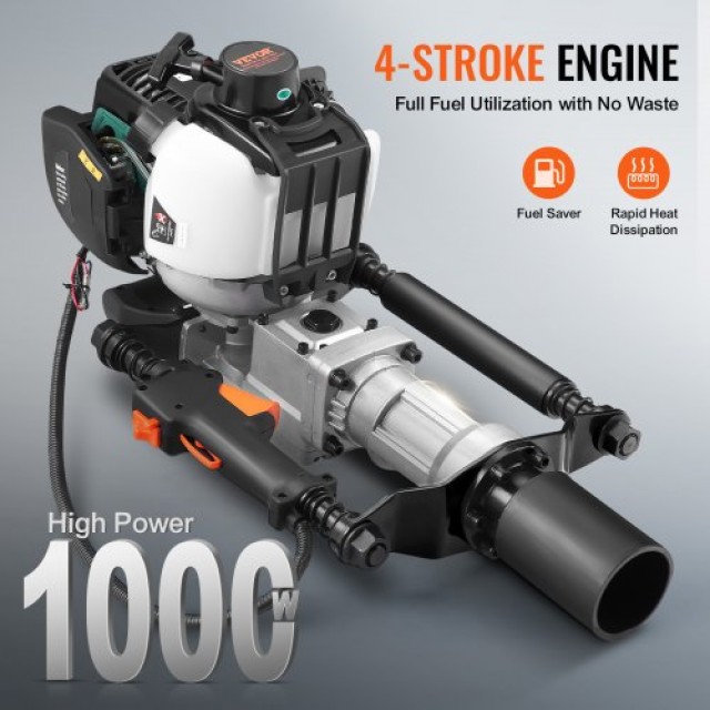 VEVOR Βενζινοκίνητος Παλουκοφόρος 37.77cc 4-Χρονων με 2 Κεφαλές  SC...