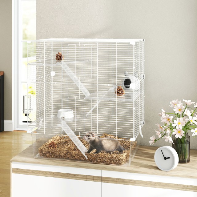 PawHut Πολυεπίπεδο Κλουβί Τρωκτικών 73x47x80 εκ, Λευκό D51-490V00WT PawHut Πολυεπίπεδο Κλουβί Τρωκτικών 73x47x80 εκ, Λευκό D51-490V00WT