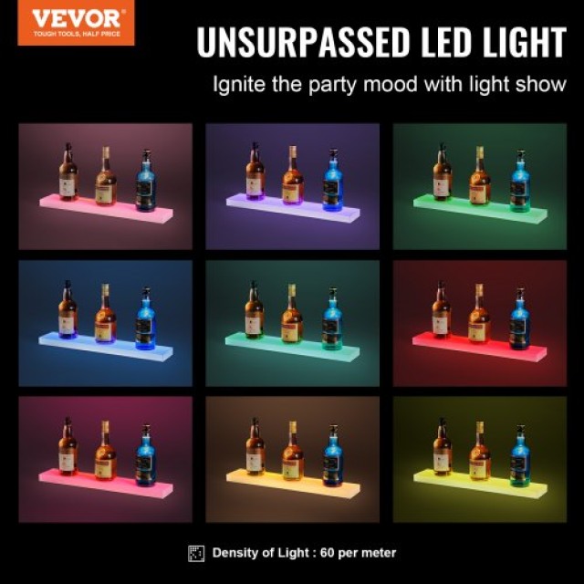 Ράφι Μπουκαλιών με LED Φωτισμό VEVOR 24 για Μπαρ Σπιτιού  ZTXLEDJPZ...