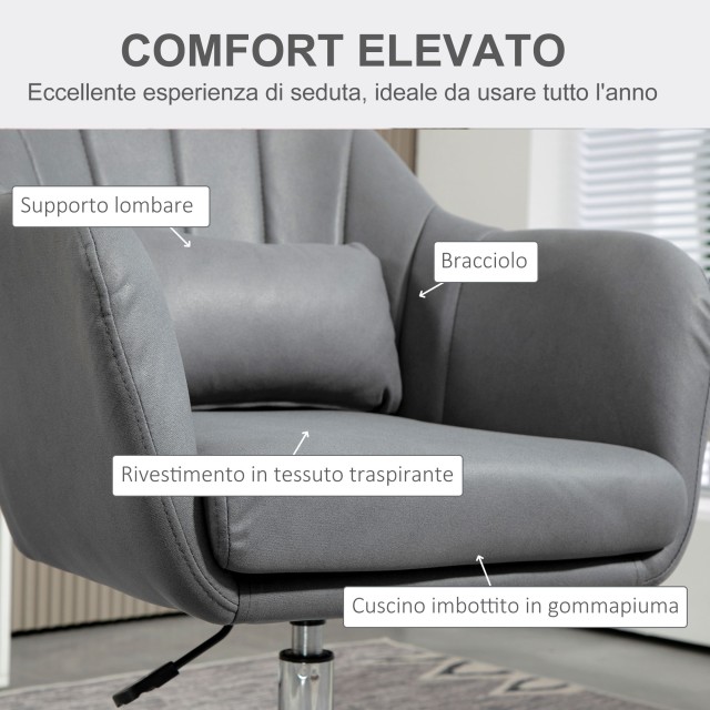 HOMCOM Περιστρεφόμενη Καρέκλα Γραφείου με Ρυθμιζόμενο Ύψος & Οσφυϊκ... HOMCOM Περιστρεφόμενη Καρέκλα Γραφείου με Ρυθμιζόμενο Ύψος & Οσφυϊκ...