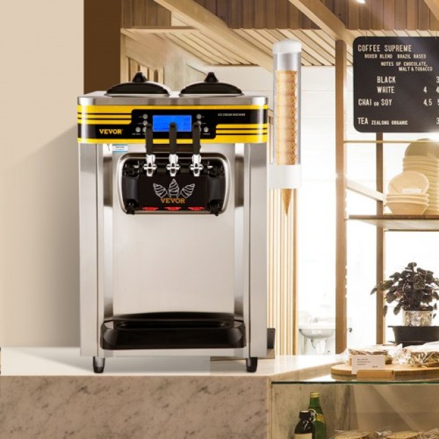Επαγγελματική Παγωτομηχανή VEVOR, 22-30L/H, 2350W, Ασημί  S2230LHR2220V933VV2
