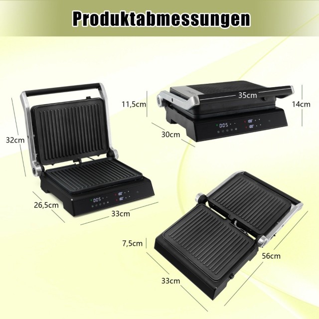 Costway 3-σε-1 1800W Panini-Pressgrill με αντικολλητικές πλάκες Ηλε...