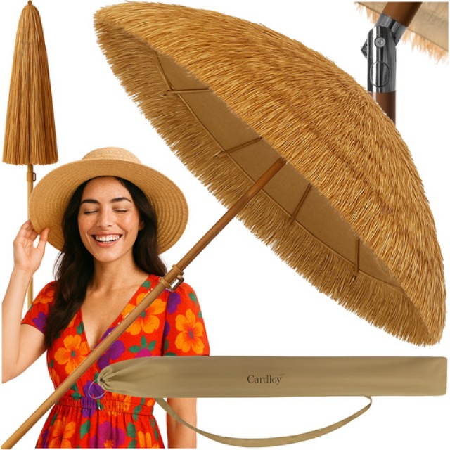 Ομπρέλα Κήπου Ψάθινη Hawaiian 170 cm – Μπεζ 25326 Gardlov
