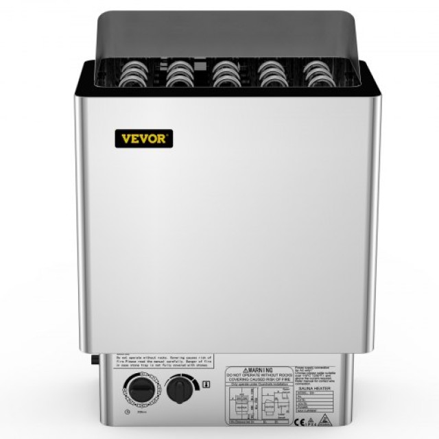 VEVOR 9KW Σάουνα Θερμαντήρας 380V-415V Υγρό&Ξηρό με Ενσωματωμένο Έλεγχο Ανοξείδωτο Ατσάλι  SNL9KWBXG430NK001V9