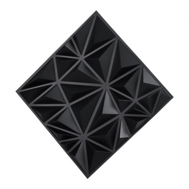VEVOR Πάνελ Τοίχου 3D 33-Τεμ 11.81x11.81 PVC 32 Τ.Π. Κάλυψη Μαύρο Δ...
