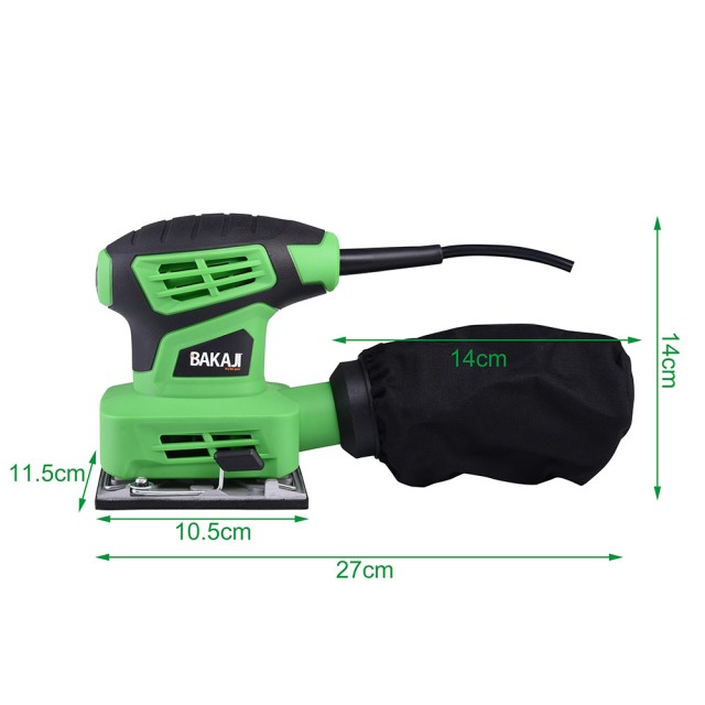 BAKAJI  Τριβείο Mouse Κυκλικό 240W Με Απορροφητήρα + 5 Λειαντικές Ταινίες Ξύλου Τοίχου  02012764