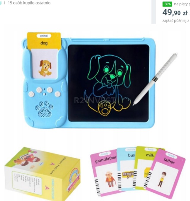 Εκπαιδευτικό Tablet & Αναγνώστης Καρτών 2 σε 1 – Μάθηση Αγγλικών & Δημιουργική Ζωγραφική Μπλε 5908222241742 SPM