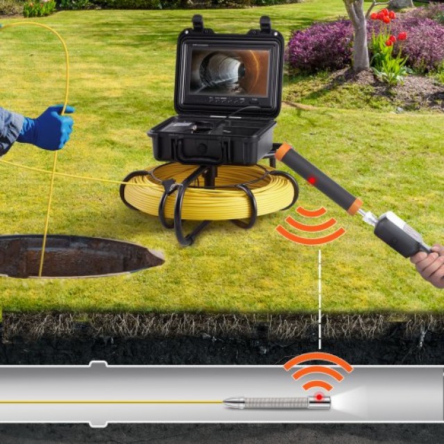 Κάμερα Αποχέτευσης VEVOR με 512Hz Sonde, Οθόνη 9 720p, 300ft  DDWKXSGDN9915V4HOV2