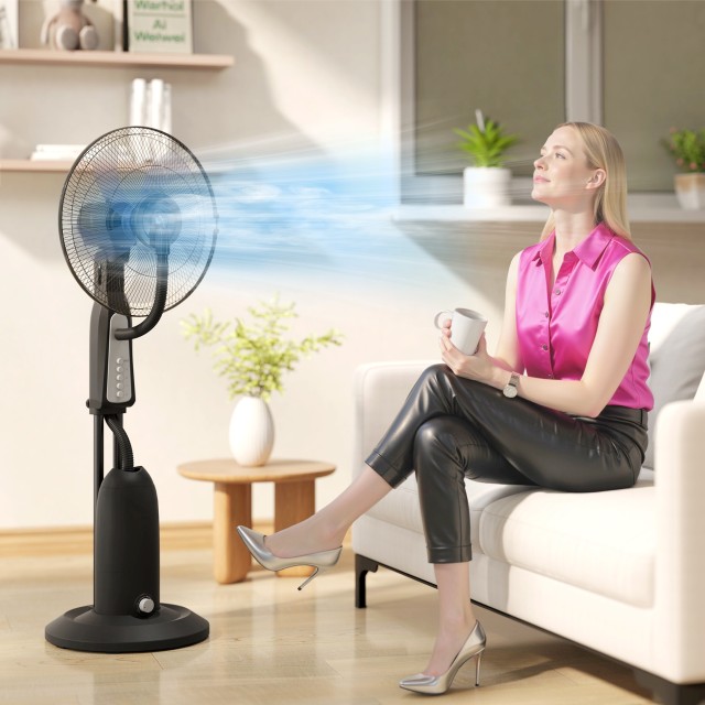 HOMCOM Ανεμιστήρας Νεφελοποιητής 3 Ταχυτήτων, 75° Ταλάντωση, Ρυθμιζ...