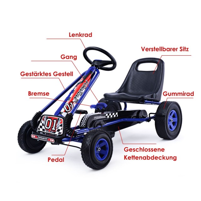 Costway  Παιδικό Ποδήλατο Go-Kart με Ρυθμιζόμενο Κάθισμα και Χειρόφ...
