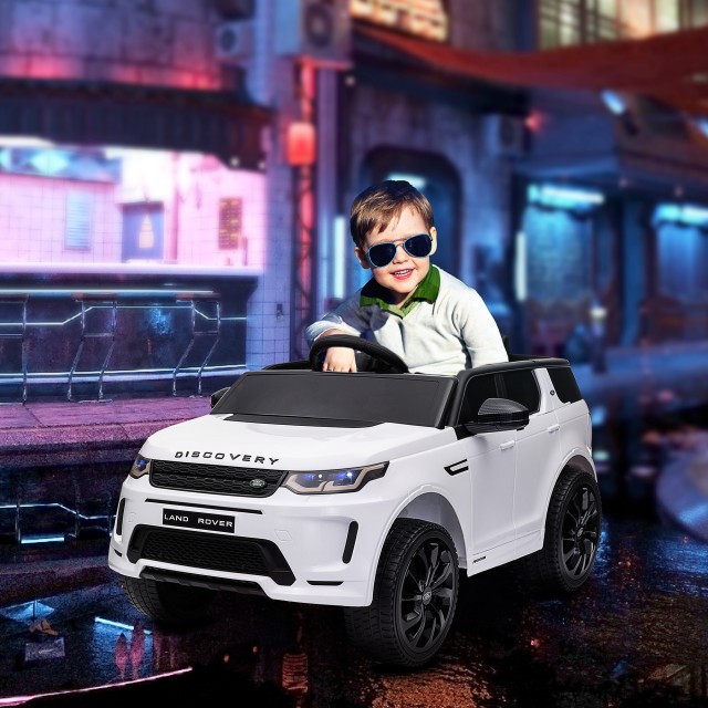 AIYAPLAY  Ηλεκτρικό Αυτοκίνητο για Παιδιά με Άδεια Land Rover με Φώτα, Κόρνα και Ζώνη Ασφαλείας, 106x65.5x51 εκ., Λευκό  370-343V90WT