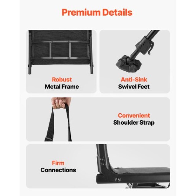 VEVOR Περιστρεφόμενη Αθόρυβη Καρέκλα Κυνηγιού με Ρυθμιζόμενα Πόδια ...