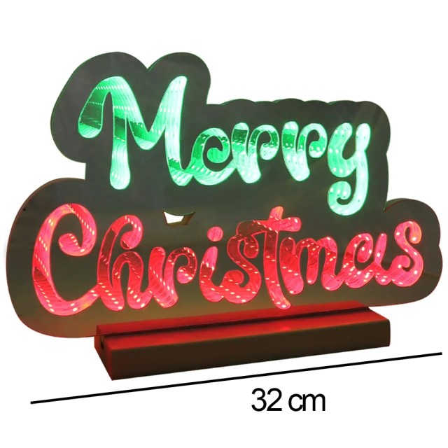 BAKAJI Γράμμα Merry Christmas Infinity 32cm Φωτεινή Διακόσμηση LED Χριστουγεννιάτικη Διακόσμηση 02841884