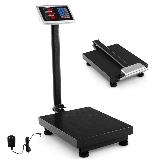 Costway Ψηφιακή Ζυγαριά Πλατφόρμας 300kg / 50g με Υπολογιστή Τιμής LB/KG Πολυλειτουργική Ζυγαριά Καταστήματος ES10304DE