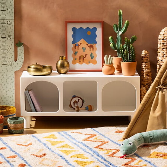 Ξύλινη Παιδική Συρταριέρα με 3 Ράφια 90 x 32 x 40 cm Λευκό 205867 Atmosphera