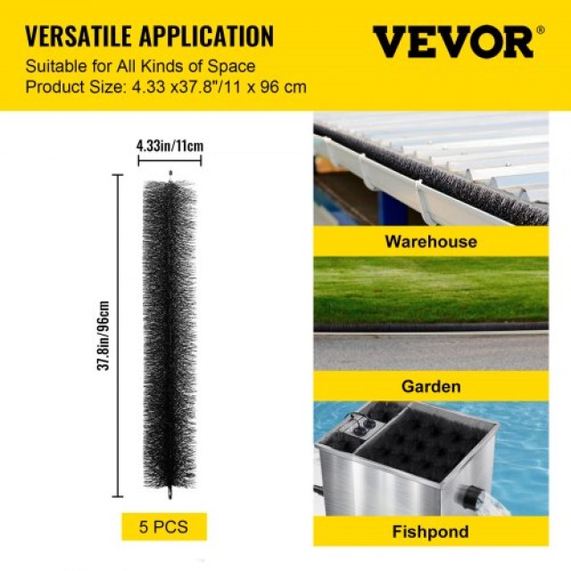 Βούρτσα Προστασίας Υδρορροής VEVOR 15FT, 4.33 Διάμετρος, Για Υδρορροές 5, Γαλβανισμένο Ατσάλι, DIY Φύλαξη από Φύλλα  TGMS5X15DAUGR4M2XV0