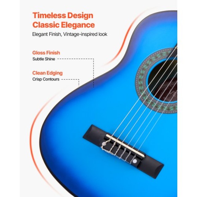 VEVOR Κλασική Κιθάρα 780 mm, Μπλε Ξύλινη με Νάιλον Χορδές και Αξεσο... VEVOR Κλασική Κιθάρα 780 mm, Μπλε Ξύλινη με Νάιλον Χορδές και Αξεσο...