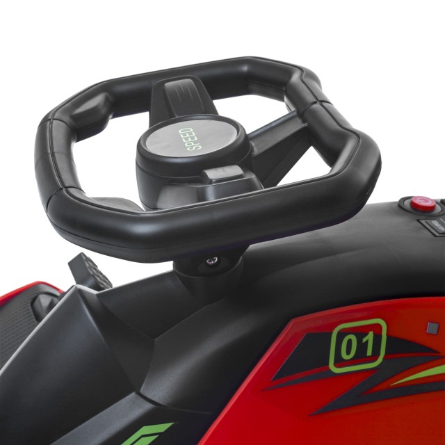 HOMCOM Ηλεκτρικό Go Kart για Παιδιά 8-12 Ετών Ταχύτητα 3-8 χλμ/ώρα για Drifting με Φώτα και Μουσική Κόκκινο 370-307V90RD