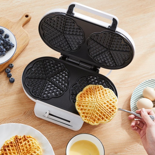 Βαφλιέρα Διπλή Waffle Iron 1200W Λευκό 107273 Monzana