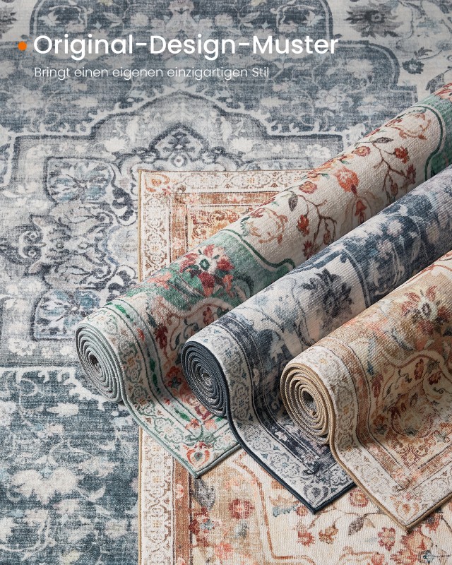 Χαλί SONGMICS HOME 120 x 170 cm, Αντιολισθητικό, Πλενόμενο, Vintage Στυλ, Γκρι 