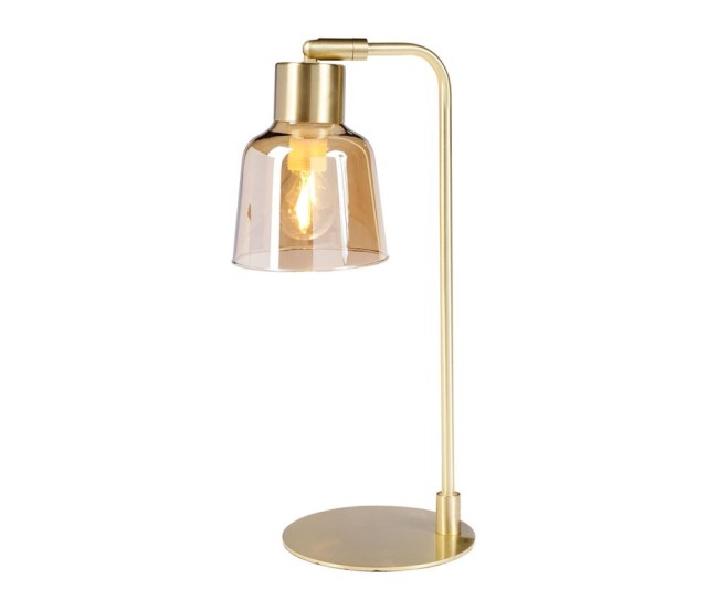 Ostaria Λάμπα μεταλλική και γυάλινη Lola χρυσή E14 40w 150cm -33045
