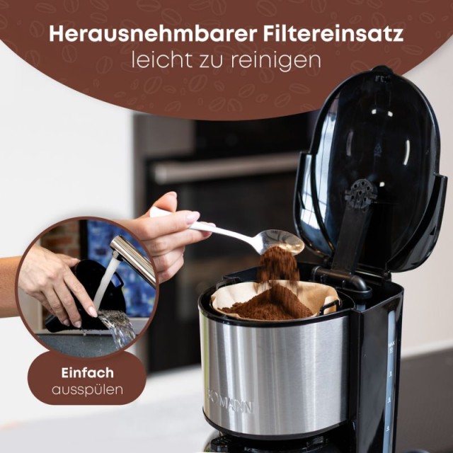 Καφετιέρα Φίλτρου Thermos 1,2L 800W Inox KA6066CB Bomann