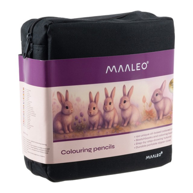 Maaleo Σετ Εικαστικών με Ξυλομπογιές 120 Χρώματα  Βιβλίο Ζωγραφικής...