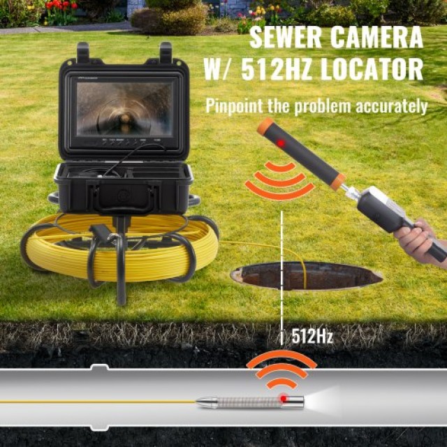 Κάμερα Αποχέτευσης VEVOR με 512Hz Sonde, Οθόνη 9 720p, 50m  DDWKXSGDNK950S9AFV2