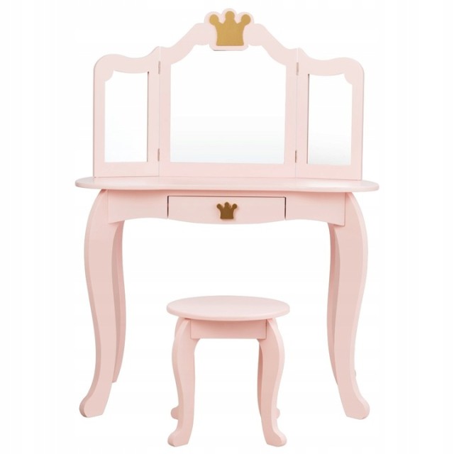 Παιδικό Ξύλινο Μπουντουάρ με Καθρέπτη και Σκαμπό 80 x 42 x 105 cm C... Παιδικό Ξύλινο Μπουντουάρ με Καθρέπτη και Σκαμπό 80 x 42 x 105 cm C...