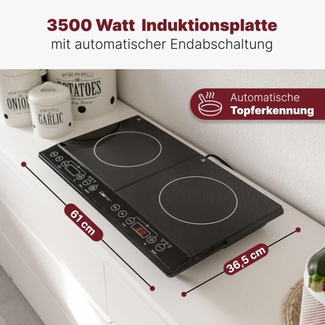 Διπλή Επαγωγική Εστία 3500W Μαύρο DKI3609 Clatronic