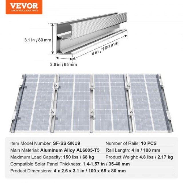 VEVOR  Βάσεις Στήριξης Ηλιακών Συλλεκτών για Διάφορες Στέγες XWDXT1...