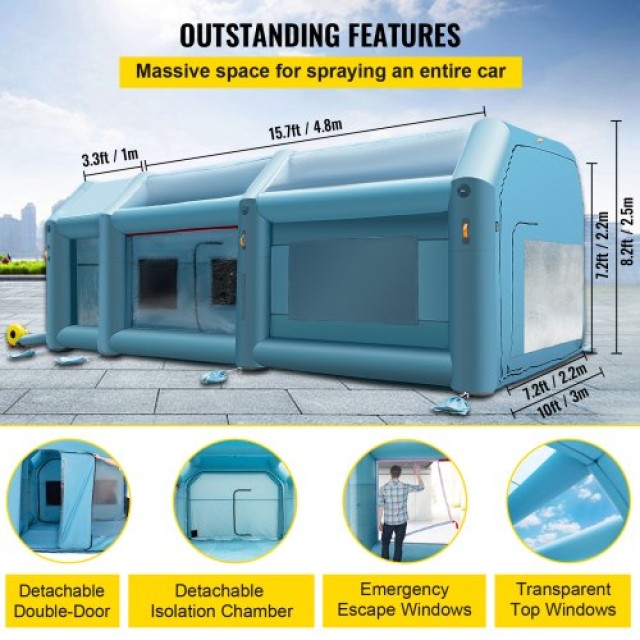 Φορητή Φουσκωτή Καμπίνα Βαφής VEVOR 20x10x8.2ft με Σύστημα Φίλτρου & 2 Φυσητήρες  CQZPNJB6M220VH7ZPV2