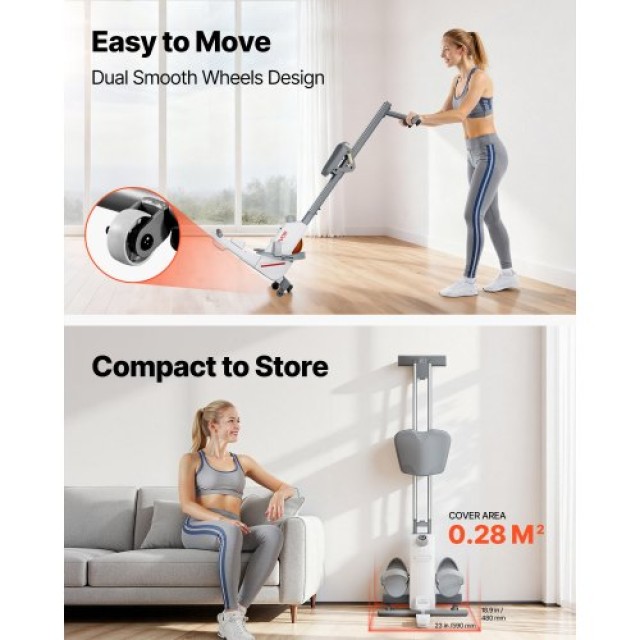 VEVOR Μαγνητικό Κωπηλατικό Μηχάνημα με 16 Επίπεδα Αντίστασης και Πτ...