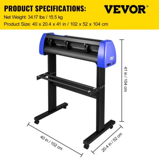 VEVOR Κοπτικό Βινυλίου 870mm με Βάση Δαπέδου για Κατασκευή Πινακίδων  KZJ870JKDHLS00001V2