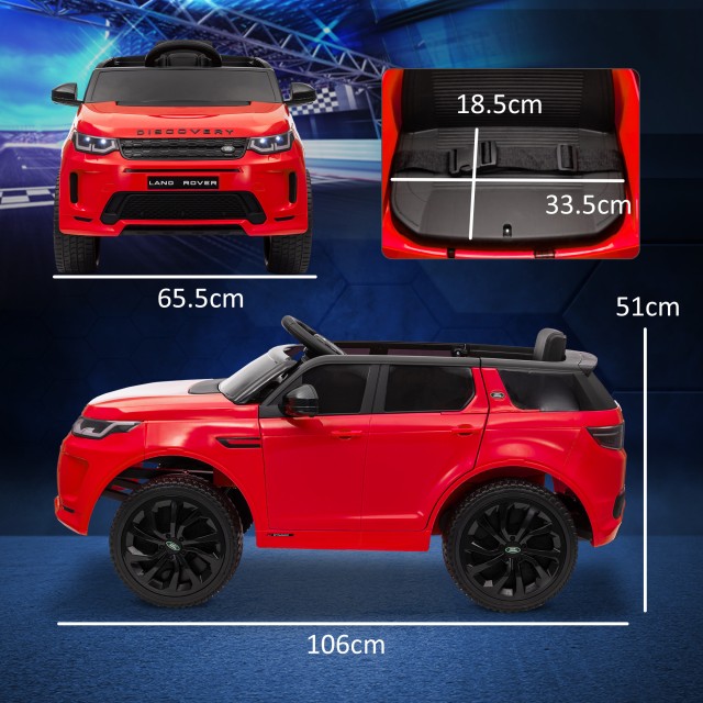 AIYAPLAY  Ηλεκτρικό Αυτοκίνητο για Παιδιά με Άδεια Land Rover με Φώτα, Κόρνα και Ζώνη Ασφαλείας, 106x65.5x51 εκ., Κόκκινο  370-343V90RD