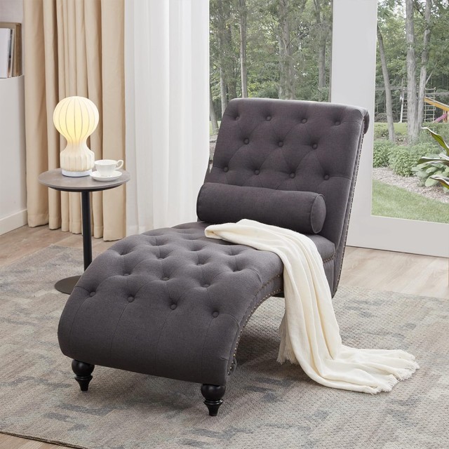 Shally Dogan  Πολυθρόνα Chaise Lounge σε Γκρι Ύφασμα Εργονομική Ξαπ...