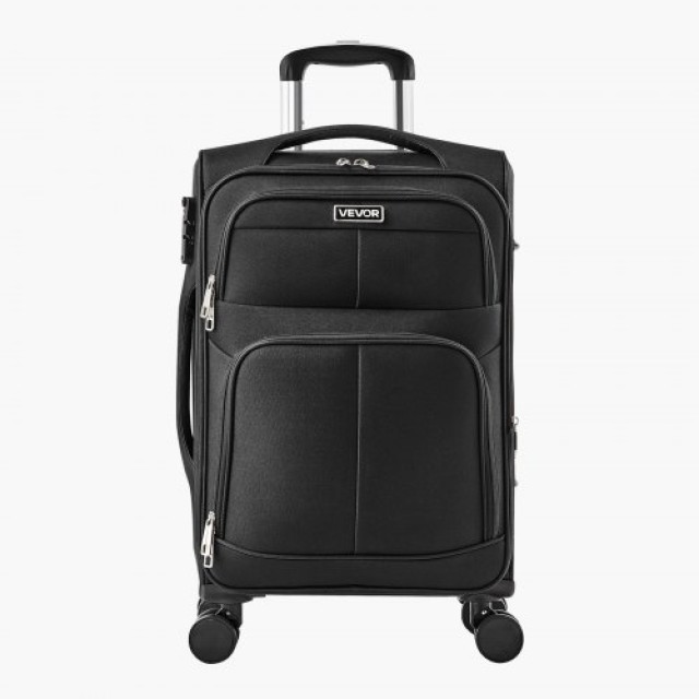 VEVOR Επεκτάσιμη Μαύρη Βαλίτσα Καμπίνας 51cm με Ρόδες Spinner BYKST...