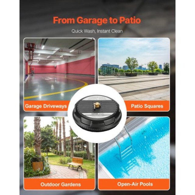 VEVOR Πλυστικό Επιφανειών 15 με 4 Τροχούς 3000 PSI Μαύρο GYQXJBMQJQYPMS832V0