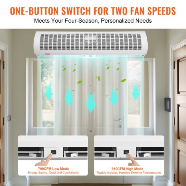 VEVOR 1.2m Επαγγελματική Αεροκουρτίνα Εσωτερικού Χώρου, 2 Ταχύτητες...