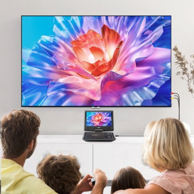 VEVOR Φορητό DVD Player 256 mm HD Οθόνη Περιστροφής 4 Ώρες Μπαταρία...