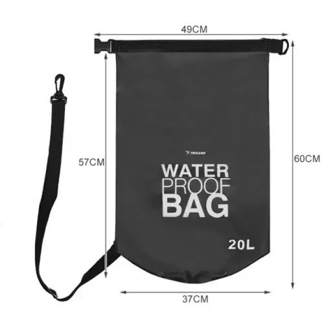 Αδιάβροχη Τσάντα PVC 20lt 49 x 58 cm – Μαύρο 23566 Trizand