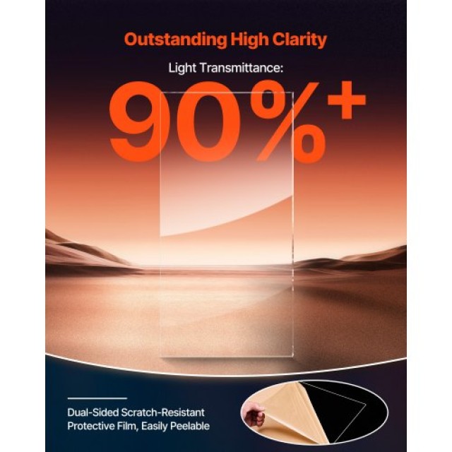 VEVOR Διπλό Πακέτο Ακρυλικών Φύλλων Plexiglass 24x48 ιντσών, Πάχος 1/8 ιντσών YJBL2448INCH0QWWWV0