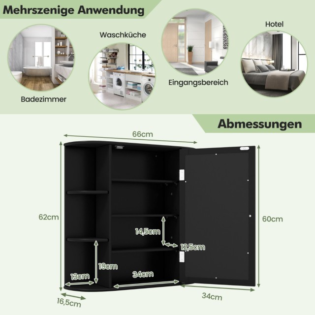 Costway Επιτοίχιο Ντουλάπι Μπάνιου με Καθρέφτη και Ρυθμιζόμενα Ράφι... Costway Επιτοίχιο Ντουλάπι Μπάνιου με Καθρέφτη και Ρυθμιζόμενα Ράφι...