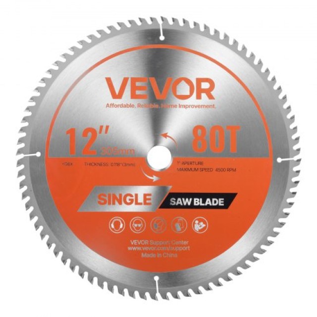 VEVOR Πριονόδισκος Ξύλου 305mm, 80 Δόντια, Μείωση Θορύβου DPYJPDPQD...