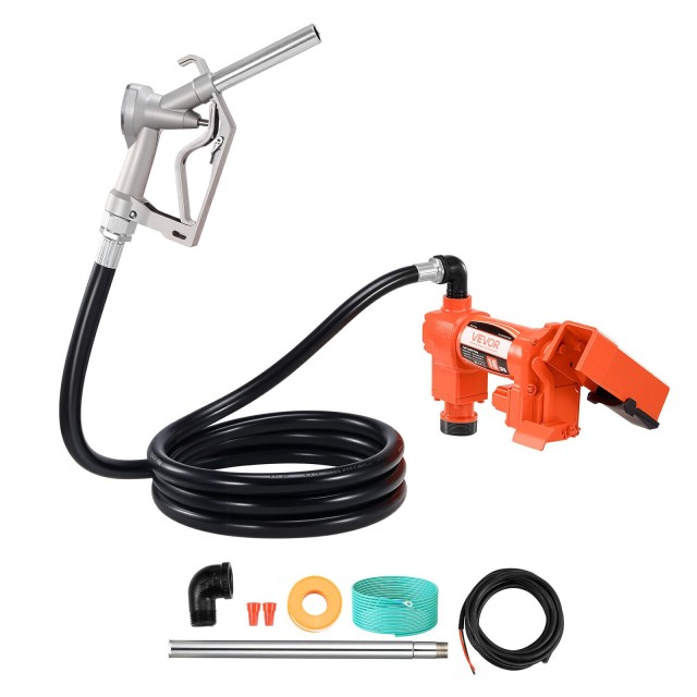 VEVOR Αντλία Μεταφοράς Καυσίμου 61L/min 1/4 HP 12V DC με Χειροκίνητ...